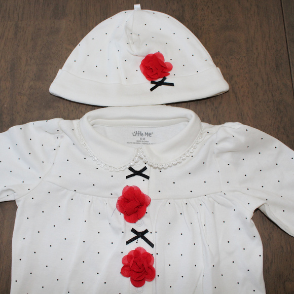 Girls 2 piece/ 6m/ Little me/ play set/ with hat - Picture 3 of 3